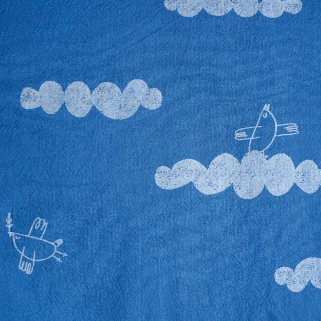 Promo Scampolo RUSTIC COTTON Peace Maker Sky 200 x 135 cm